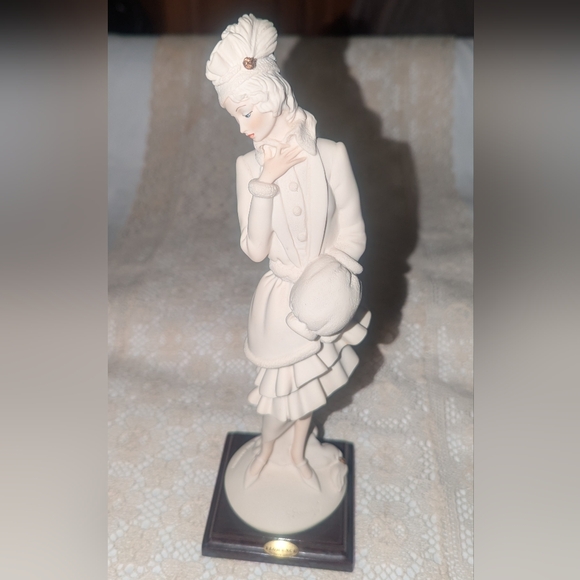 Vintage Giuseppe Armani Lady With MuffArt Sculpture. Made In Italy 0408F